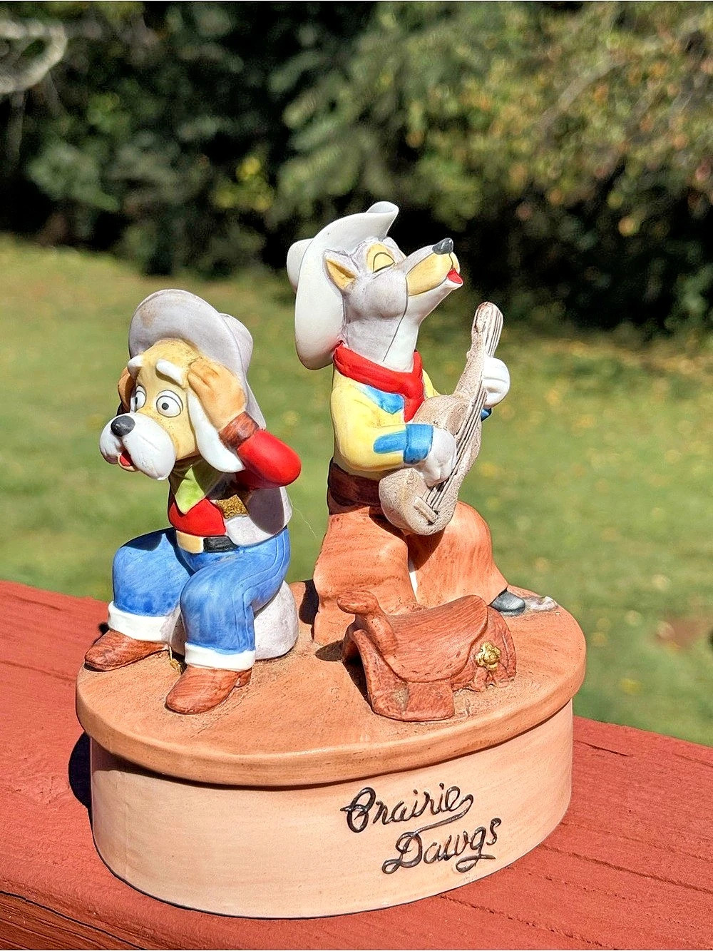 UCGC Prairie Dawgs Marshall Mutt and Bulls Eye Blackie Music Box Figurine